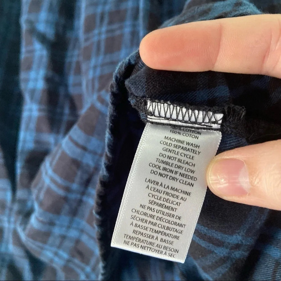 Boho Chic Gingham Top Oversize Plaid Ruffle Flannel Size Small Off The Shoulder - Picture 7 of 10